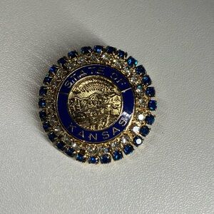 Vintage State of Kansas Brooch